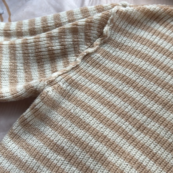 3/$10 Ever After Light Pink And Cream Striped Sweater - Picture 6 of 9